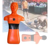 VFMVOYNZ Water Rescue Training Dummy, Drowning Prevention Teaching Tools with 3 Inlet & Outlet Holes, Adults Swimming Pool Rescue Training Equipment(Orange)