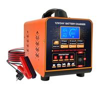 vFound Metal 12V 24V Car Battery Charger Heavy Duty, 20A Automatic Battery Maintainer, Smart Trickle Charger with Auto Shutoffs, Repair, Winter Mode, for Automotive Car Truck Motorcycle RV Lawn Mower