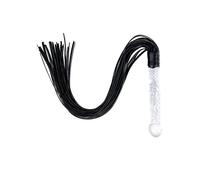 VFOX Black Whip for Cosplay Riding, Faux Leather Whip, Leather Floggers Whip with Handle for Fun