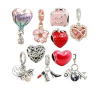 Vfrdsa 10pcs bead Charms for Bracelets Making - DIY for Pandora Bracelets/Necklaces, Elegant Versatile, Ideal for UK Daily Wear/Gifts, Perfect for Women & DIY Jewelry Lovers