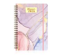 Vfrdsa 2026 Planner Diary Pink - Durable Twin Wire Binding Hard Cover 2026 A5 Diary & Organiser Week to View & Month to View for UK Daily Planning, Office Scheduling & Personal Journaling