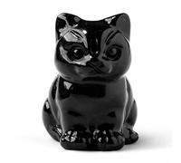 Vfrdsa Black Obsidian Crystal Cat Figurine - Natural Healing Crystal Carving, Mini Decor for UK Home & Gifts, Ideal for Couples, Families & Friends