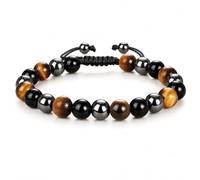 Vfrdsa Crystal Beaded Bracelets Adjustable Woven with Storage Box Good Luck | Gemstone Triple Protection, Inspirational Jewellery Present, Handmade, Healing Bracelet, Anxiety Relief New Beginnings