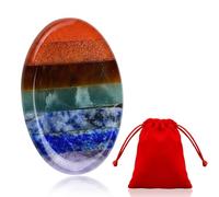 Vfrdsa Crystal Worry Stone - 7 Chakra Healing Crystal for Anxiety Relief, Mindfulness & Meditation, Gift Bag Included, Ideal Gift for UK Festivals & Wellness Enthusiasts