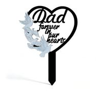 Vfrdsa Dad Memorial Stake - Grave Dove Decorations, Metal Waterproof Sympathy Marker for Cemetery Tombstone Memorial Garden, Memorial Gifts for Loss of Father Fade & Rust Resistant Grave Ornament
