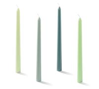 Vfrdsa Green Taper Candles 4pcs (10inch) - Green Gradient Dinner Candles Sticks Unscented Smokeless Dripless (8-Hour Burn), Ideal for UK Home Decor, Weddings, Festival & Banquets