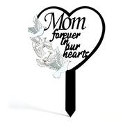 Vfrdsa Mum Memorial Stake - Grave Dove Decorations, Metal Waterproof Sympathy Marker for Cemetery Tombstone Memorial Garden, Memorial Gifts for Loss of Mother Fade & Rust Resistant Grave Ornament