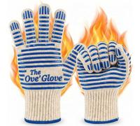 Vfrdsa Oven Gloves With Fingers, Heat Resistant Oven Gloves - 1 Pair Silicone Cooking Mitts 932°F Extreme Heat Protection, Non Slip Kitchen Gloves for Baking, Barbecue, Cooking (Blue(2 Pcs))