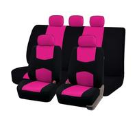 VFRTAAZ Car Seat Protectors Plain Fabric Bicolor Stylish Car Seat Covers Universal Polyester Seat Cover Set Fit Most SUVs, Vans Seat Protector(Pink Set)