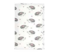 Vftphvr 1 PC Polyester Kitchen Dish Towel Hemmed Napkin Towel Waffle Dishtowels Dishcloths Hand Bar Tea Towels with Hanging Loop Print Grey White Hedgehogs Pink Hearts Seamless On White