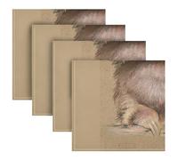 Vftphvr 4 PCs Dinner Cloth Napkin 20", Washable Table Reusable Napkins with Hemmed Edges, Oversized Premium Polyester Fabric for Parties Print Cute Sloth On Tree Branches with Green Leaves