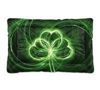 Vftphvr Dog Cat Bed Mat for Small Medium Pets, Soft Crate Pad Mattress Cushion No Slip Sleeping Kennel Mat Washable & Dry 36x24 inch Print St.Patrick Day Shamrock Irish Lucky Clover Leaves