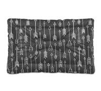 Vftphvr Dog Cat Bed Mat for Small Medium Pets, Soft Crate Pad Mattress Cushion No Slip Sleeping Kennel Mat Washable & Dry 24x18 inch Print Hand Drawn Enthic Arrows on Black Background