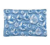 Vftphvr Dog Cat Bed Mat for Small Medium Pets, Soft Crate Pad Mattress Cushion No Slip Sleeping Kennel Mat Washable & Dry 36x24 inch Print Glitter Blue Rain Droplet Gems Seamless