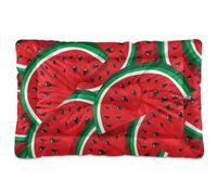 Vftphvr Dog Cat Bed Mat for Small Medium Pets, Soft Crate Pad Mattress Cushion No Slip Sleeping Kennel Mat Washable & Dry 24x18 inch Print Watermelon Red Fruit Slices Texture