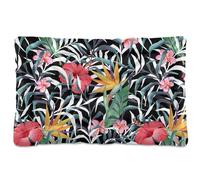 Vftphvr Dog Cat Bed Mat for Small Medium Pets, Soft Crate Pad Mattress Cushion No Slip Sleeping Kennel Mat Washable & Dry 36x24 inch Print Tropical Plants Seamless Floral Flowers Leaves