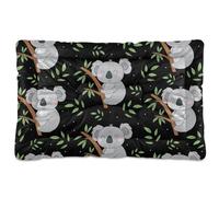 Vftphvr Dog Cat Bed Mat for Small Medium Pets, Soft Crate Pad Mattress Cushion No Slip Sleeping Kennel Mat Washable & Dry 36x24 inch Print Grey Sleeping Koala Bear on Tree Trunk Green Leaves