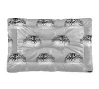 Vftphvr Dog Cat Bed Mat for Small Medium Pets, Soft Crate Pad Mattress Cushion No Slip Sleeping Kennel Mat Washable & Dry 24x18 inch Print Cat Heads Seamless