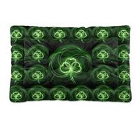 Vftphvr Dog Cat Bed Mat for Small Medium Pets, Soft Crate Pad Mattress Cushion No Slip Sleeping Kennel Mat Washable & Dry 24x18 inch Print St.Patrick Day Shamrock Irish Lucky Clover