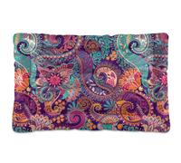 Vftphvr Dog Cat Bed Mat for Small Medium Pets, Soft Crate Pad Mattress Cushion No Slip Sleeping Kennel Mat Washable & Dry 24x18 inch Print Traditional Paisley Floral Seamless