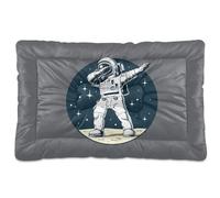Vftphvr Dog Cat Bed Mat for Small Medium Pets, Soft Crate Pad Mattress Cushion No Slip Sleeping Kennel Mat Washable & Dry 24x18 inch Print Dabbing Astronaut Man on The Moon Posing