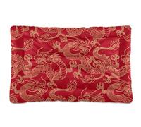 Vftphvr Dog Cat Bed Mat for Small Medium Pets, Soft Crate Pad Mattress Cushion No Slip Sleeping Kennel Mat Washable & Dry 24x18 inch Print Gold Chinese Dragons On Red Seamless