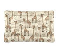 Vftphvr Dog Cat Bed Mat for Small Medium Pets, Soft Crate Pad Mattress Cushion No Slip Sleeping Kennel Mat Washable & Dry 24x18 inch Print Hand Drawn Giraffe Babies Shining Sun Seamless