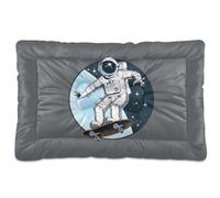 Vftphvr Dog Cat Bed Mat for Small Medium Pets, Soft Crate Pad Mattress Cushion No Slip Sleeping Kennel Mat Washable & Dry 36x24 inch Print Astronaut Rides on Skateboard Through The Space