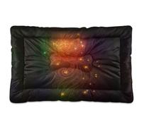 Vftphvr Dog Cat Bed Mat for Small Medium Pets, Soft Crate Pad Mattress Cushion No Slip Sleeping Kennel Mat Washable & Dry 24x18 inch Print Fire Phoenix Bird Stars