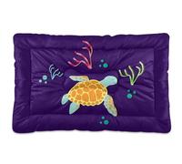 Vftphvr Dog Cat Bed Mat for Small Medium Pets, Soft Crate Pad Mattress Cushion No Slip Sleeping Kennel Mat Washable & Dry 24x18 inch Print Sea Turtle On Purple