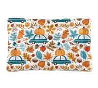 Vftphvr Dog Cat Bed Mat for Small Medium Pets, Soft Crate Pad Mattress Cushion No Slip Sleeping Kennel Mat Washable & Dry 36x24 inch Print Pumpkins on Car Acorns Autumn Floral Falling Leaves