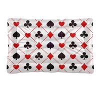 Vftphvr Dog Cat Bed Mat for Small Medium Pets, Soft Crate Pad Mattress Cushion No Slip Sleeping Kennel Mat Washable & Dry 24x18 inch Card Symbols Clover Heart Rhombus