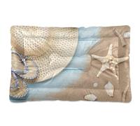 Vftphvr Dog Cat Bed Mat for Small Medium Pets, Soft Crate Pad Mattress Cushion No Slip Sleeping Kennel Mat Washable & Dry 36x24 inch Print Summer Straw Hat Starfish Sandon Wood