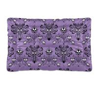 Vftphvr Dog Cat Bed Mat for Small Medium Pets, Soft Crate Pad Mattress Cushion No Slip Sleeping Kennel Mat Washable & Dry 24x18 inch Halloween Haunted House Scary Monster On Purple