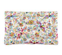 Vftphvr Dog Cat Bed Mat for Small Medium Pets, Soft Crate Pad Mattress Cushion No Slip Sleeping Kennel Mat Washable & Dry 36x24 inch Print Mexican Ethnic Phoenix Birds Flowers Colorful Seamless