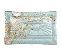 Vftphvr Dog Cat Bed Mat for Small Medium Pets, Soft Crate Pad Mattress Cushion No Slip Sleeping Kennel Mat Washable & Dry 36x24 inch Print Starfishes Seashells On Wood
