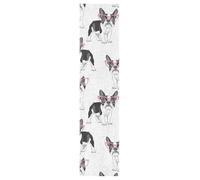 Vftphvr PVC Skateboard Grip Tape, Non-Slip Longboard Scooter Sticky Grip Tape, Sand Paper Sturdy Sheet Adhesive Sticker 9" x 33" Print French Bulldog with Pink Glasses On White Design