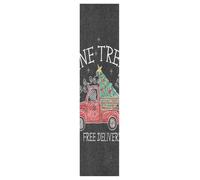 Vftphvr PVC Skateboard Grip Tape, Non-Slip Longboard Scooter Sticky Grip Tape, Sand Paper Sturdy Sheet Adhesive Sticker 10" x 44" Print Truck Car with Christmas Pine Tree Free On Black