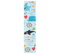 Vftphvr PVC Skateboard Grip Tape, Non-Slip Longboard Scooter Sticky Grip Tape, Sand Paper Sturdy Sheet Adhesive Sticker 9" x 33" Print Sharks Fishes Octopus Sea Turtle Underwater Life Style