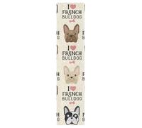 Vftphvr PVC Skateboard Grip Tape, Non-Slip Longboard Scooter Sticky Grip Tape, Sand Paper Sturdy Sheet Adhesive Sticker 10" x 44" Print I Love French Bulldogs Seamless Vintage Style Style