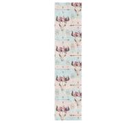 Vftphvr PVC Skateboard Grip Tape, Non-Slip Longboard Scooter Sticky Grip Tape, Sand Paper Sturdy Sheet Adhesive Sticker 10" x 44" Bull Skull with Horns Flowers Native American Arrows Pattern