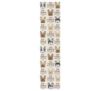 Vftphvr PVC Skateboard Grip Tape, Non-Slip Longboard Scooter Sticky Grip Tape, Sand Paper Sturdy Sheet Adhesive Sticker 10" x 44" Print I Love French Bulldogs Seamless Vintage Style