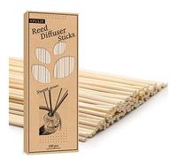 VFULIE 100 Pieces Reed Diffuser Sticks, Natural Wood Rattan Reed Sticks Aroma Diffuser Sticks Replacement for Aroma Fragrance Essential Oil Diffuse (Primary Colour)