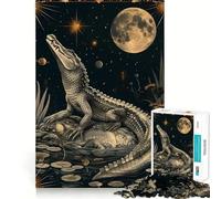 VFxdfhE Jigsaw 1000 Pieces Big Crocodile Tarot Cards Smooth Edge Play Mind Skill Fun Cozy Time Play Birthday Hobby Gift (38x26cm)