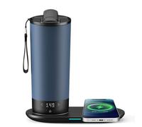 VFZO Temperature Control Heated Travel Mug Smart Self Heating Coffee Mug 20 Oz App Controlled LED Display coffee serving sets mug kept at a constant temperature for 4-10 hours (Slate Blue, 20 oz)