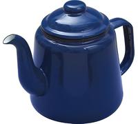 VG® Enamel Teapot with Handle & Lid Traditional Flat Base Suitable for All Hob Types >Induction 1.3 Litre 14cm Campers, Everyday Use Unbreakable Stove Top Kettle Rugged Beautiful Functional Blue