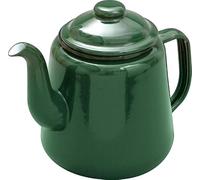 VG® Falcon Enamel Teapot with Handle & Lid Traditional 1.2 Litre 12cm Campers, Everyday Use Unbreakable Stove Top Kettle Rugged Beautiful Functional Green Serving Teapot for Two