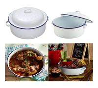 VG Round Vitreous Enamel Roaster with Lid, 20cm, Oven Safe, 1.5L, Self-Basting Lid, VG-ROUND-ROASTER-20CM