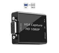 VGA Capture Card, VGA to USB Capture Device with Mic Input Support HD Video for Gaming, Streaming, Teaching, Video Conference, Live Broadcasting