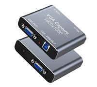 VGA Capture Card, VGA to USB Capture Device with VGA Loopout, Mic Input Support HD 720P Video for Gaming, Streaming, Teaching, Video Conference, Live Broadcasting